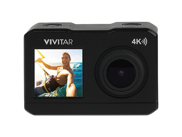 Vivitar DVR922 4k Dual-Screen Action Camera - Black (Certified Refurbished)