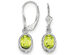 Peridot Drop Oval Earrings 1.70 Carat (ctw) in Sterling Silver