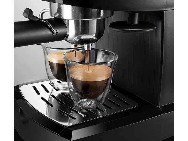 DeLonghi EC155 15 Bar Espresso and Cappuccino Stainless Steel Machine, Black (Used, Damaged Retail Box)