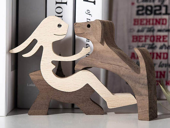Eco Friendly Handmade Wooden Pet Statue - Product Image