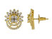 Princess Cut Oval Baguette Cubic Zirconia Stud Earrings (Gold)