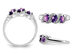 Ladies 3/5 Carat (ctw) Three Stone Amethyst Ring in Sterling Silver - 8