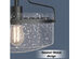 Costway Semi Flush Mount Ceiling Light Fixture Industrial Seeded Glass Pendant Lamp - Black