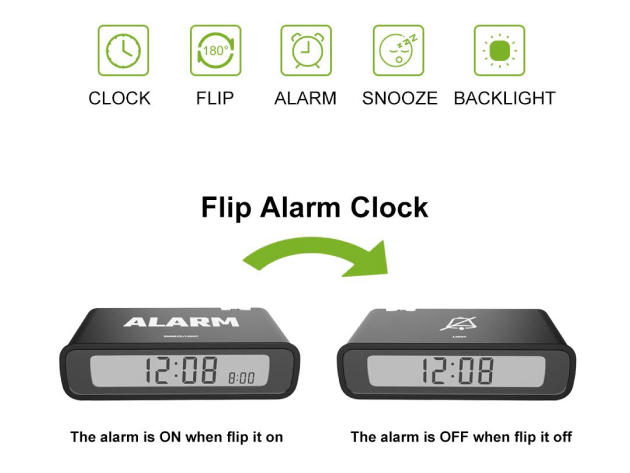 BALDR Digital Flip Alarm Clock (Black)