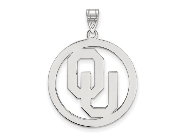 NCAA Sterling Silver U. of Oklahoma L Circle Pendant