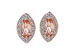 1.00CT Morganite 18K Rose Gold Plated Stud Earrings (Marquise Cut)