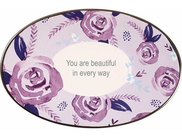 Precious Moments You Are Beautiful In Every Way Floral Oval Trinket Dolomite Dish