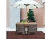 Costway 5 Piece Patio Rattan Dining Set Armrest Chair Wood Table Top Umbrella Hole - Brown