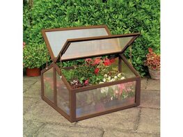 Costway Double Box Garden Wooden Green House Cold Frame Raised Plants Bed Protection