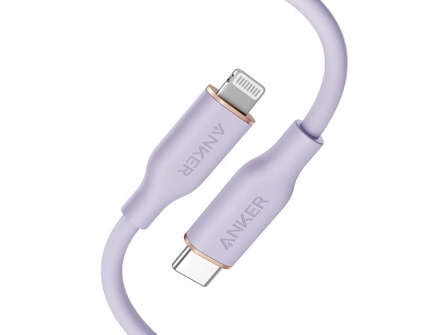 Anker 641 USB-C to Lightning Cable (Flow, Silicone) - 3ft/Lilac Purple