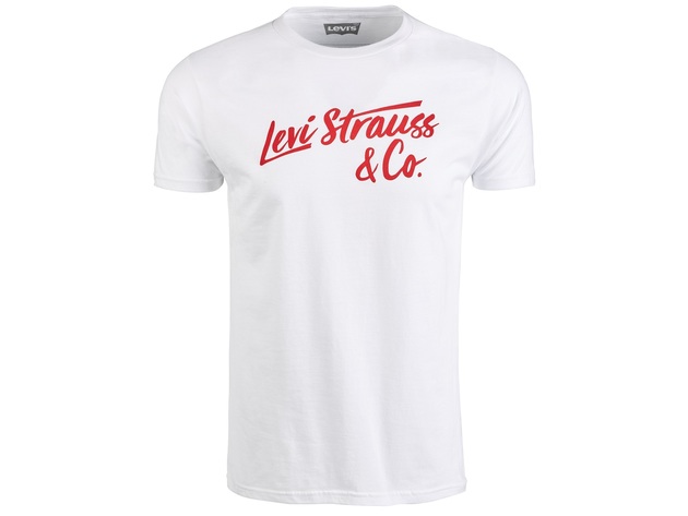 Levi's Men's Script Logo T-Shirt white Size Large