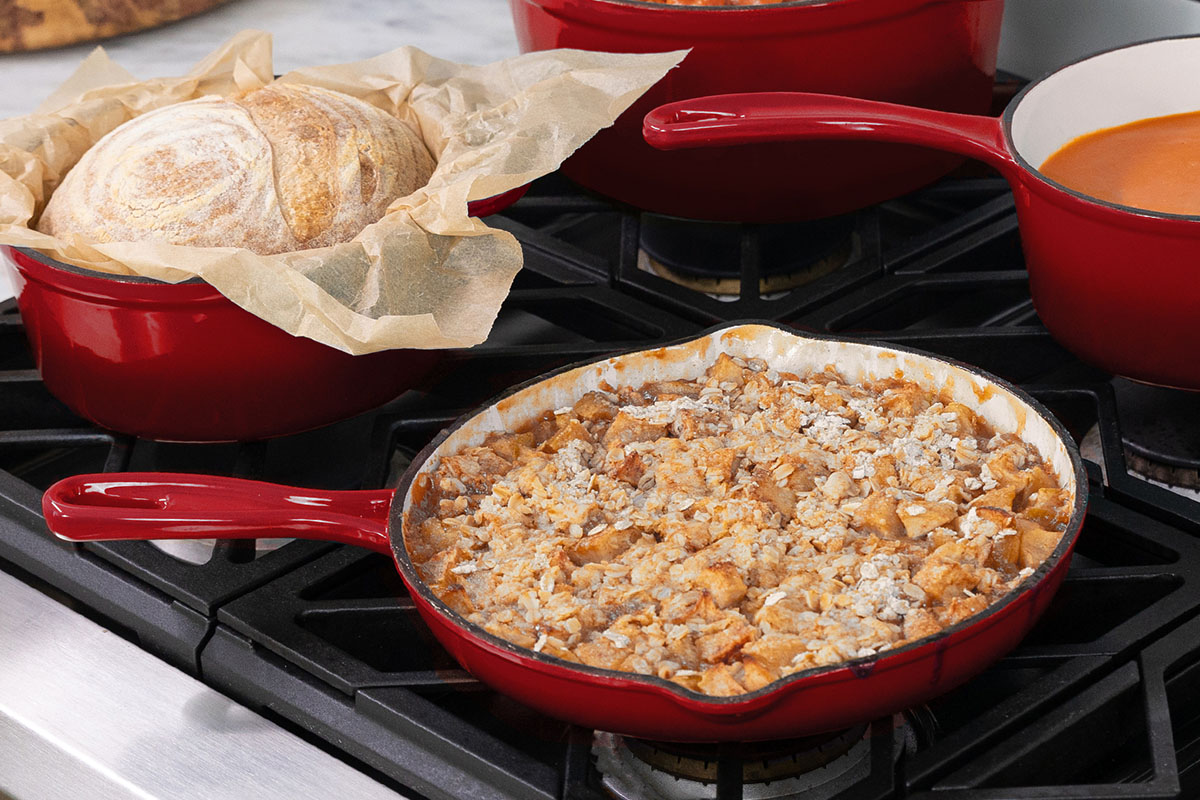 Lowest price on the web! Just $180 for this cast iron, enamel-coated cookware set