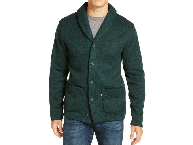 Levi's Men's Rand Shawl-Collar Cardigan Green Size 2 Extra Large