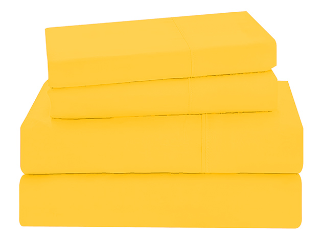 4-Piece Microfiber Sheet Set (Yellow/Queen)