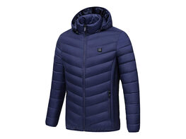 CALDO-X Heated Jacket with Detachable Hood (Navy/Small, Requires Power Bank)