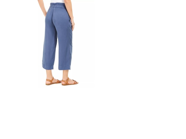 Style & Co Women's Paperbag-Waist Wide-Leg Pants Blue Size X-Large