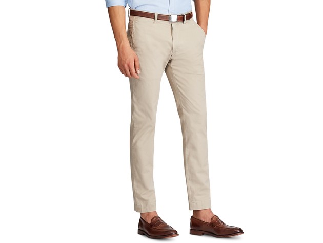 Calvin Klein Men's Refined Stretch Slim Fit Chinos Beige Size 32Wx30L