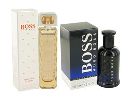 Hugo Boss His/Hers Bundle: Orange Ladies 2.5oz + Boss Bottled Night Men 1.7oz