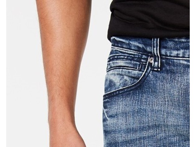 INC International Concepts Men's Stretch Slim Straight Jeans Blue Size 36X30