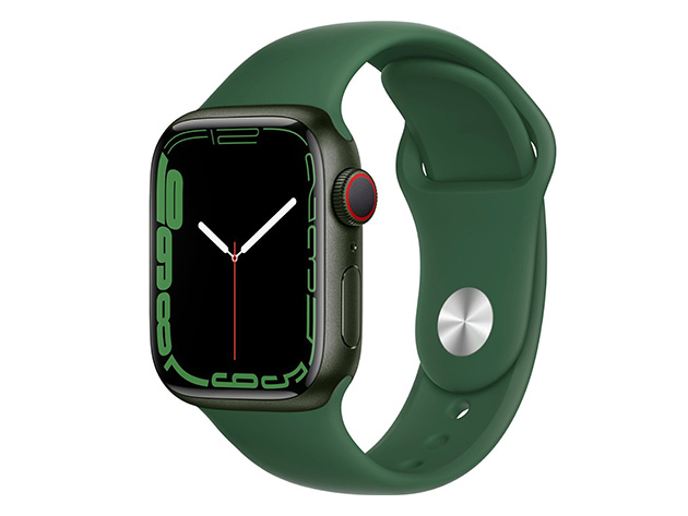 Apple Watch Series 7 (2021) Aluminum With Silicone Band - 41mm/Green (Refurbished Grade A: GPS + Cellular)
