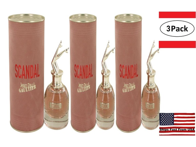 3 Pack Jean Paul Gaultier Scandal by Jean Paul Gaultier Eau De Parfum Spray 1.7 oz for Women