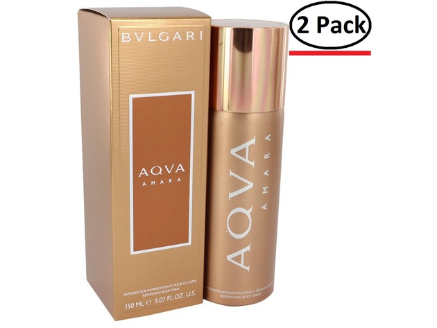 Bvlgari Aqua Amara by Bvlgari Body Spray 5 oz for Men (Package of 2)