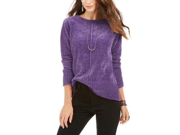 purple and green sweater