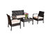 Costway 4 Piece Patio Rattan Conversation Furniture Set Cushioned Seat Glass Table