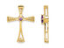 3/10 Carat (ctw) Amethyst Cross Pendant Necklace in 14K Yellow Gold with Chain