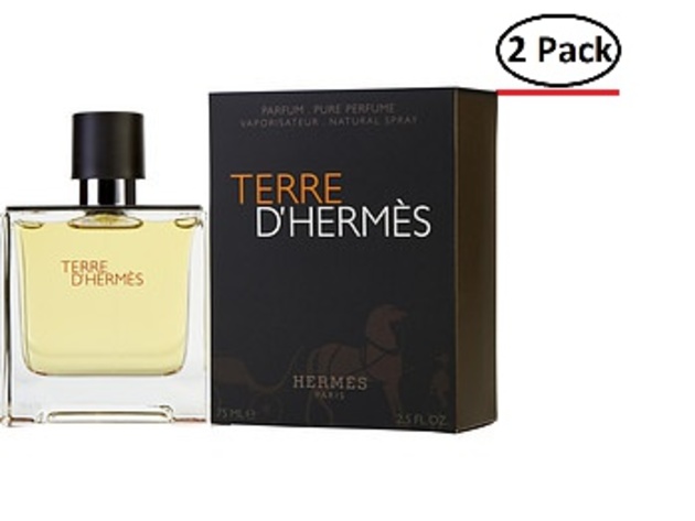 TERRE D'HERMES by Hermes PARFUM SPRAY 2.5 OZ (Package Of 2)