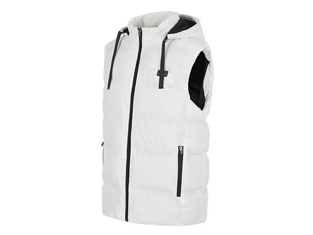 Helios Paffuto Heated Unisex Vest with Power Bank (White/Medium)