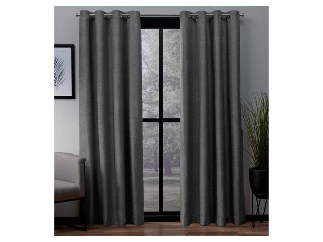 Exclusive Home Curtains London Thermal Textured Window Curtain Panel Pair, 108 Inches x 54 Inches, Charcoal