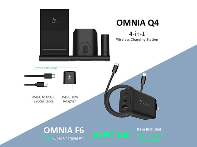 OMNIA Q4 4-in-1 Wireless Charging Station (OMNIA F6/Black)
