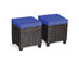 Costway 2 Piece Patio Rattan Ottoman Cushioned Seat Foot Rest Coffee Table Furniture Garden