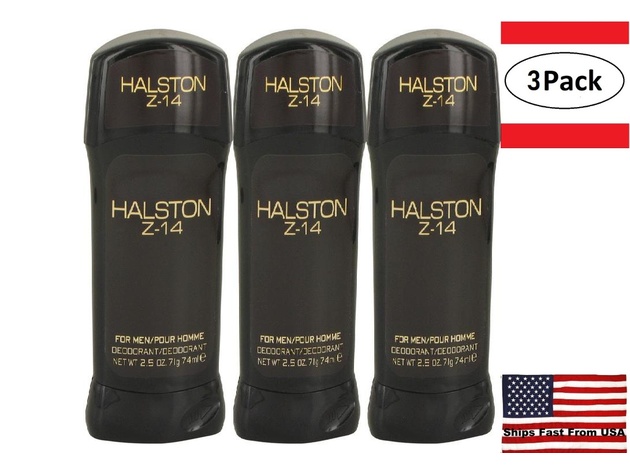 3 Pack HALSTON Z-14 by Halston Deodorant Stick 2.5 oz for Men