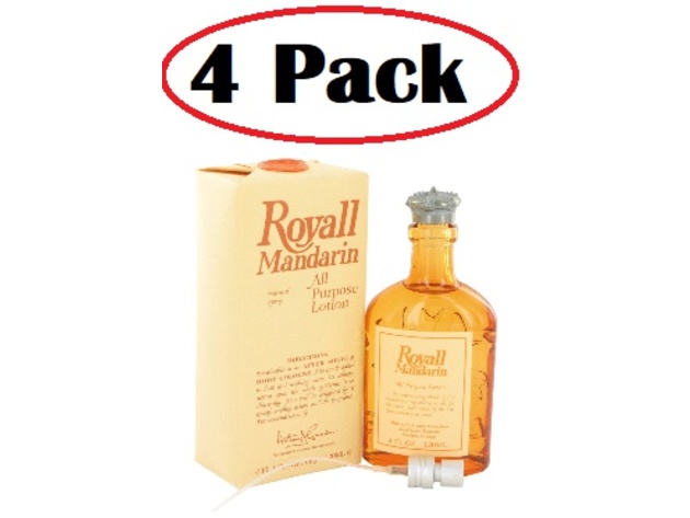4 Pack of Royall Mandarin by Royall Fragrances All Purpose Lotion / Cologne 4 oz
