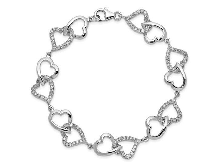 Sterling Silver Bracelet Silver Plated Heart Bracelet Heart 