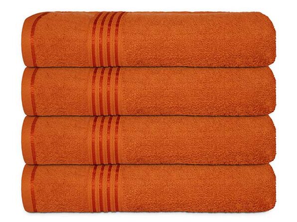 Hurbane Home 4 Piece Bath Towel Set Orange - Product Image