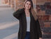 Women’s Open Front Knit Cardigan with Pockets - Large (Black)