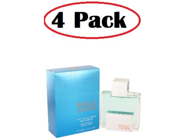 4 Pack of Solo Intense by Loewe Eau De Cologne Spray 2.5 oz