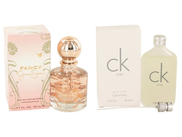 Gift set  Fancy by Jessica Simpson Eau De Parfum Spray 1.7 oz And  CK ONE EDT Pour/Spray (Unisex) 1.7 oz