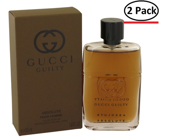Gucci Guilty Absolute by Gucci Eau De Parfum Spray 1.6 oz for Men (Package of 2)