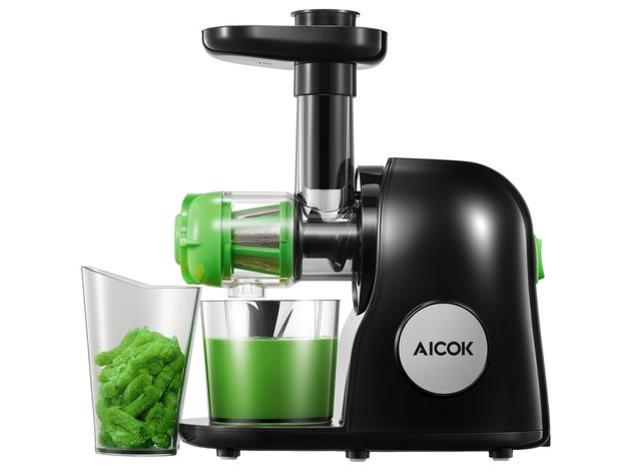 AICOK Slow Masticating Juicer Extractor, Upgraded 7 Segment Spiral, Cold Press Juicer, Quiet Motor, With Reverse Function