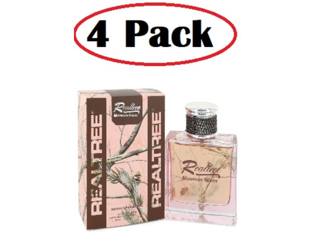 4 Pack of Realtree Mountain Series by Jordan Outdoor Eau De Toilette Spray 3.4 oz
