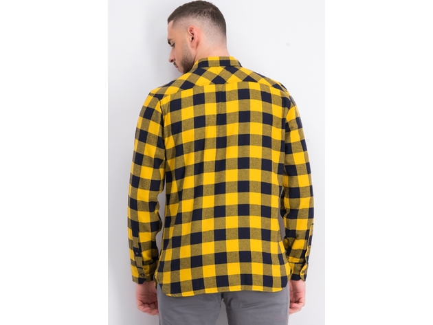Levi's Men's Buffalo Plaid Flannel Shirt Yellow Size Large | StackSocial
