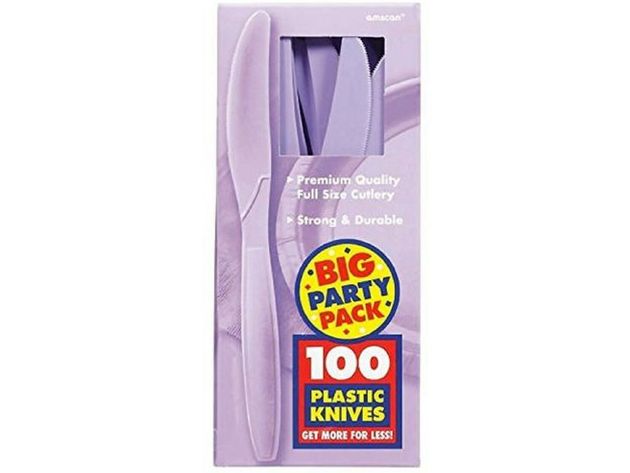 Party Favors - Big Party Pack - Lavender - Plastic Knives - 100ct