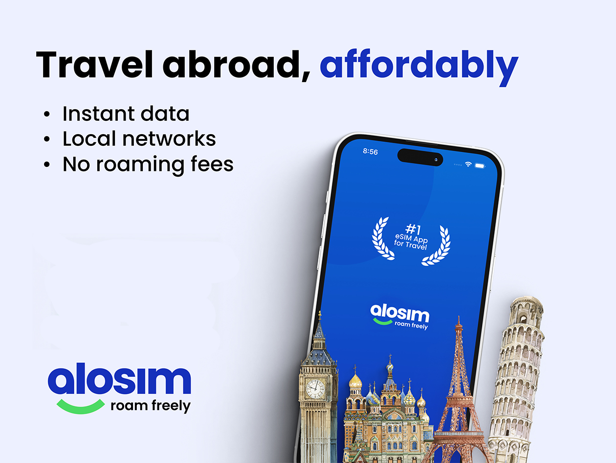 aloSIM Traveler's Mobile Data Plan: $100 Credit