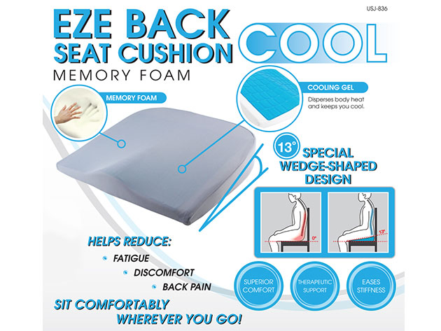 EZE Back Cool Memory Foam Seat Cushion (Blue)