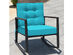 Costway 2 Piece Patio Rattan Rocker Chair Outdoor Glider Rocking Chair Cushion - Turquoise