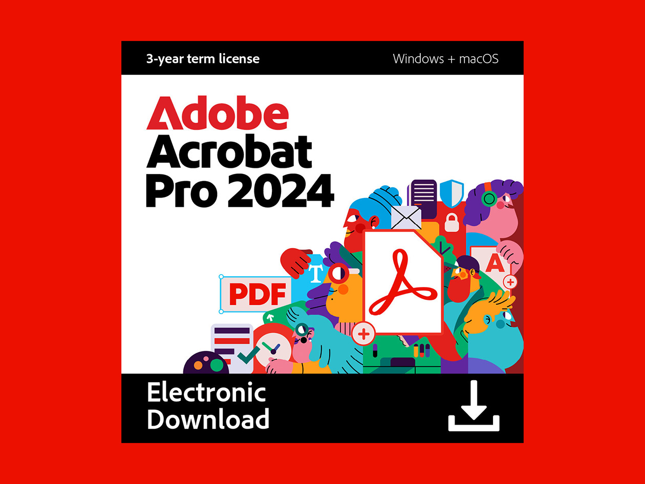 Adobe Acrobat Pro 2024 PDF Software for Mac & Windows: 3-Yr License [Digital Code] - U.S. Only